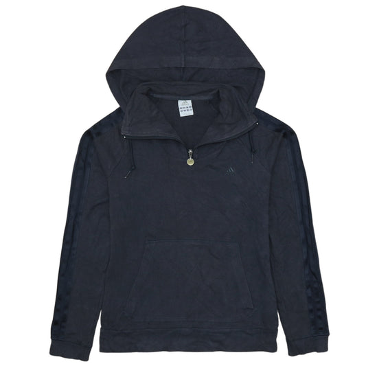 Adidas Women’s Black 1/4 Zip Hooded Sweatshirt Size 14