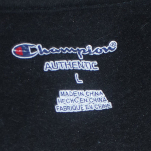 Champion Boys Black Pullover Sweatshirt L Embroidered Logo Crew Neck