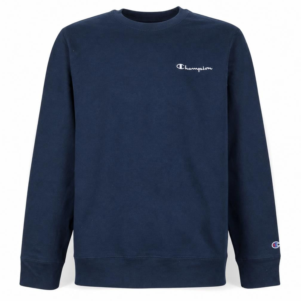 Champion Men Blue Pullover Sweatshirt Medium Crew Neck Logo