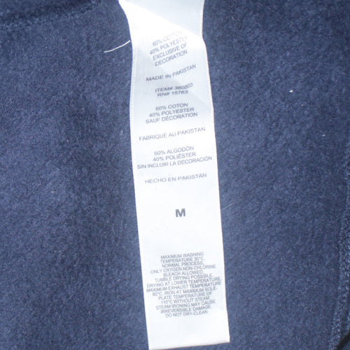 Champion Men Blue Pullover Sweatshirt Medium Crew Neck Logo