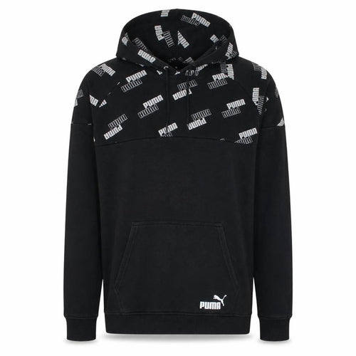 Puma Mens Black Pullover Hoodie Small Logo Sportswear Fleece
