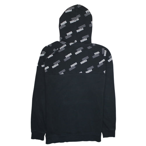 Puma Mens Black Pullover Hoodie Small Logo Sportswear Fleece