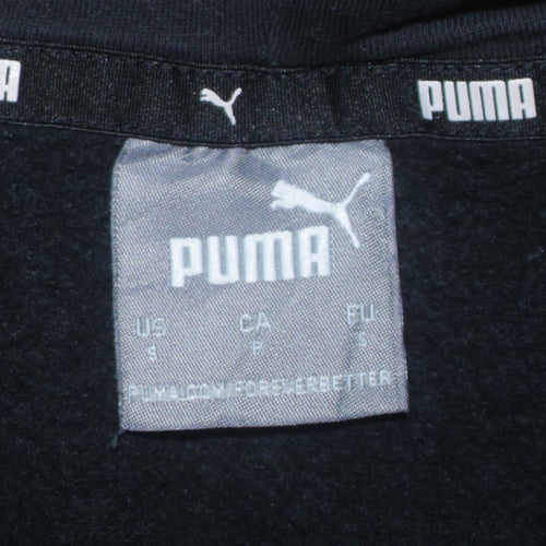 Puma Mens Black Pullover Hoodie Small Logo Sportswear Fleece