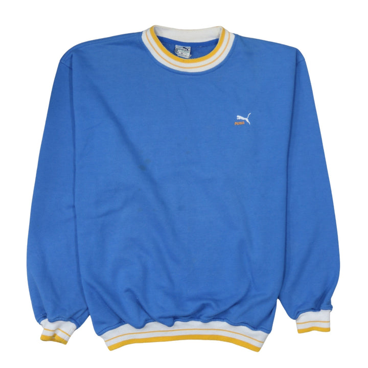Puma Womens Blue Crew Neck Pullover Sweatshirt Size M