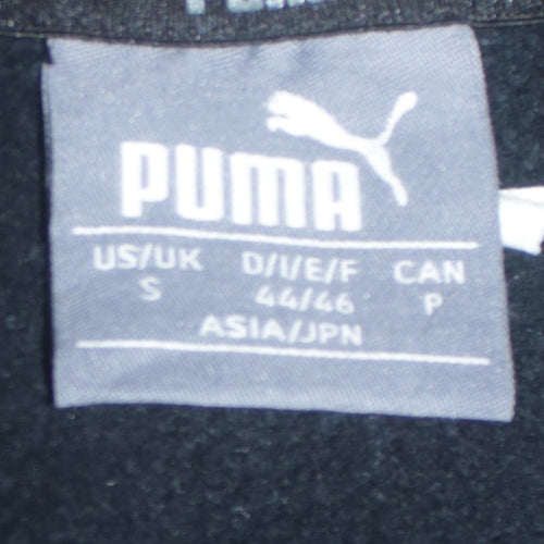 Puma Women's Black Small Pullover Hoodie with Logo and Kangaroo Pocket