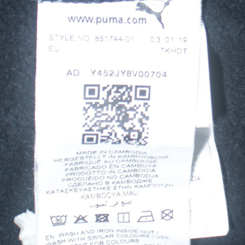 Puma Women's Black Small Pullover Hoodie with Logo and Kangaroo Pocket