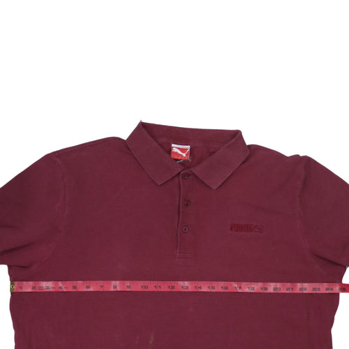 Puma Men's Maroon Cotton Short Sleeve Polo Shirt XXL
