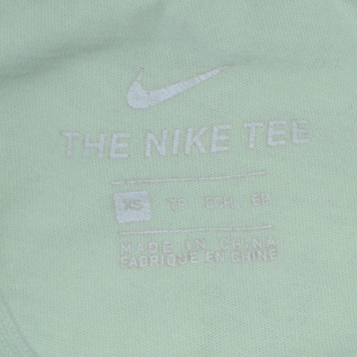Nike Men's Light Green XS Crew Neck Cotton T-Shirt