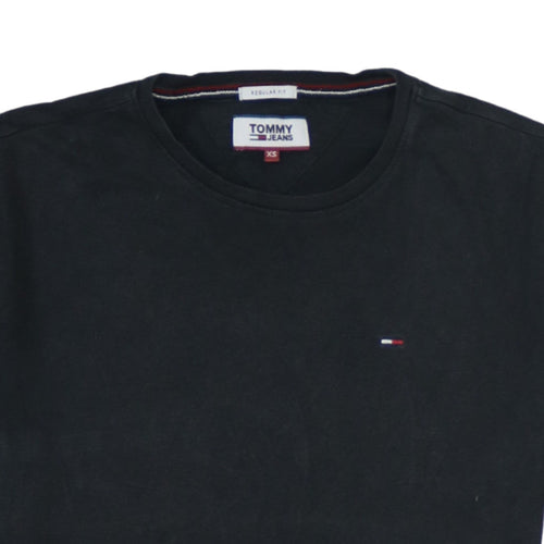 Tommy Jeans Men's Black XS Regular Fit Cotton Crew Neck T-Shirt