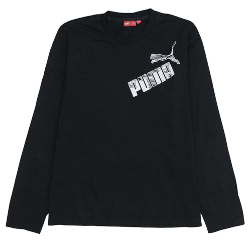 Puma Men's Black Long Sleeve Graphic Logo T-Shirt XL