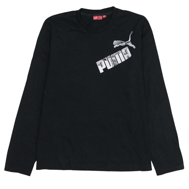 Puma Men's Black Long Sleeve Graphic Logo T-Shirt XL
