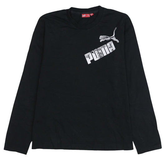Puma Men's Black Long Sleeve Graphic Logo T-Shirt XL