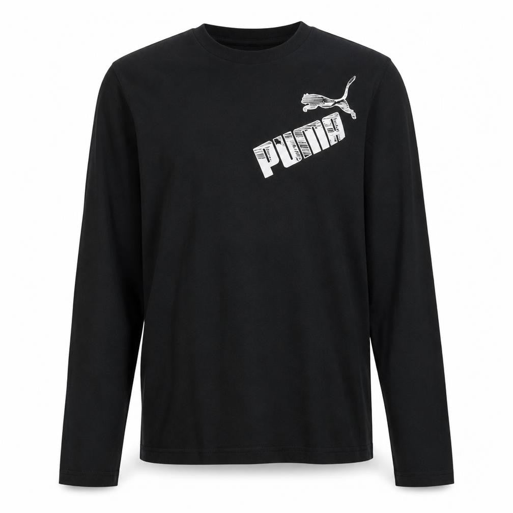 Puma Men's Black Long Sleeve Graphic Logo T-Shirt XL