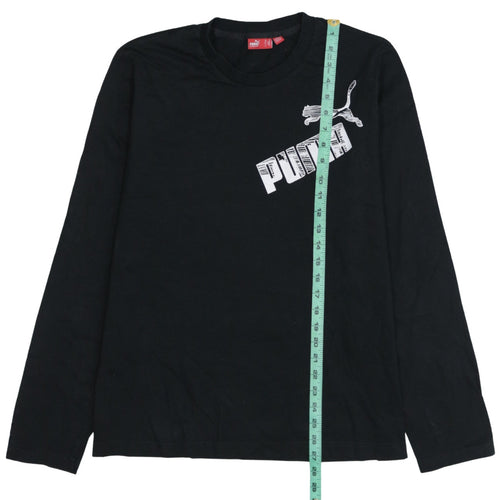 Puma Men's Black Long Sleeve Graphic Logo T-Shirt XL