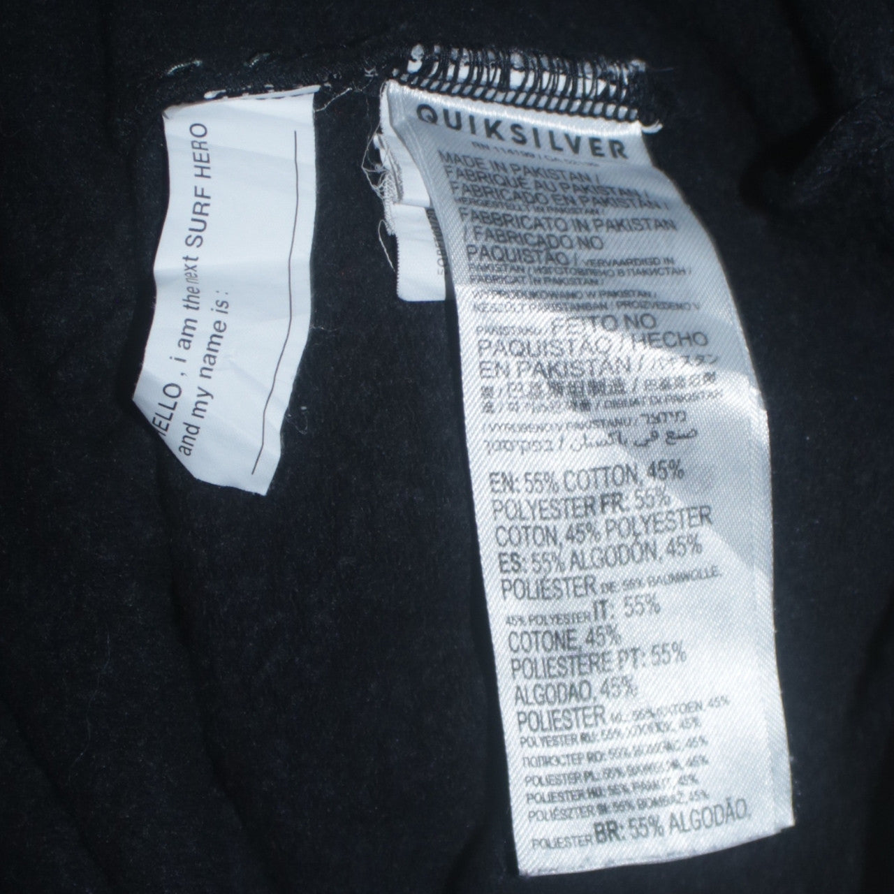 Quiksilver Men's Black XL Pullover Hoodie with Logo