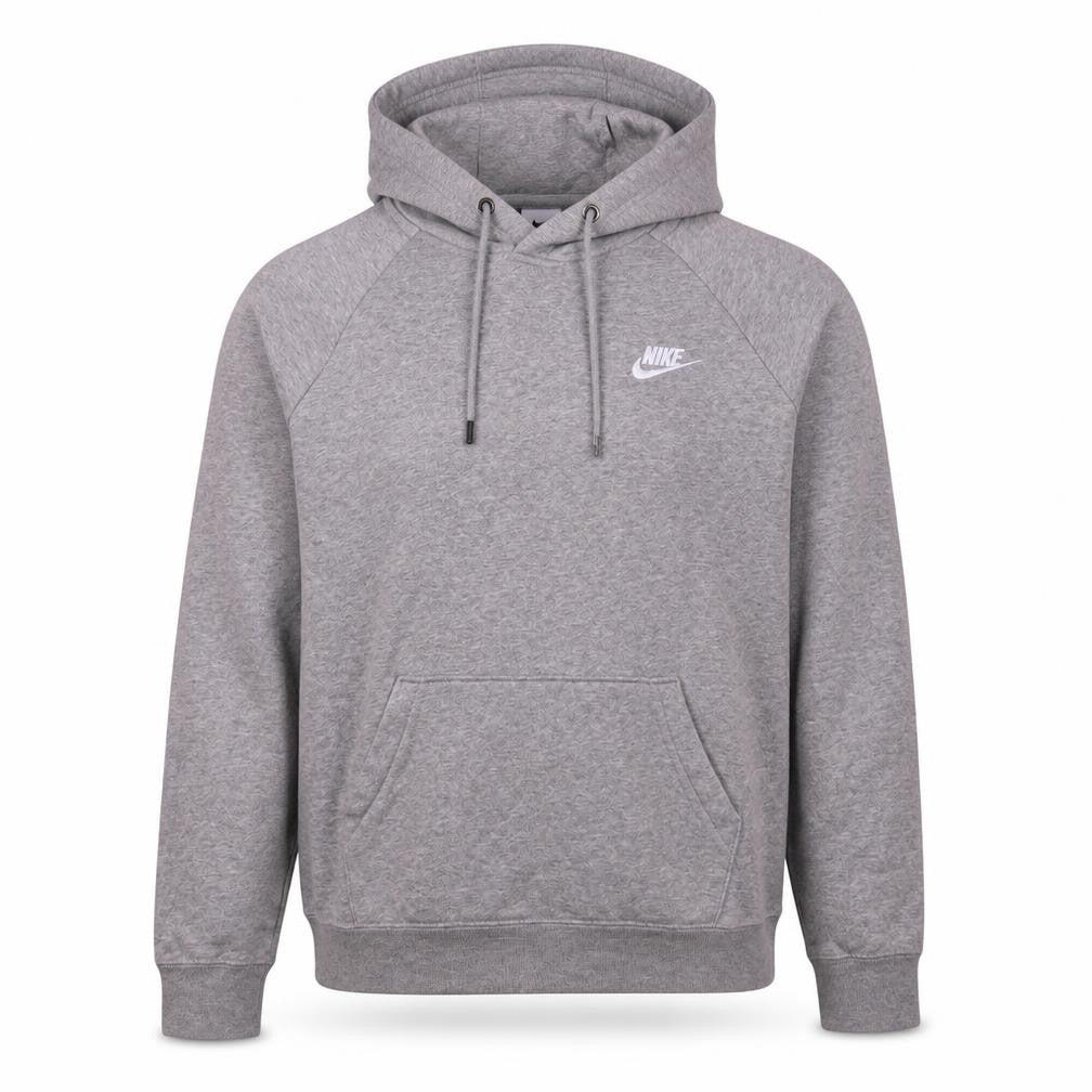 Front view of Nike Men's Grey Pullover Hoodie M Regular Fit Fleece Sweatshirt