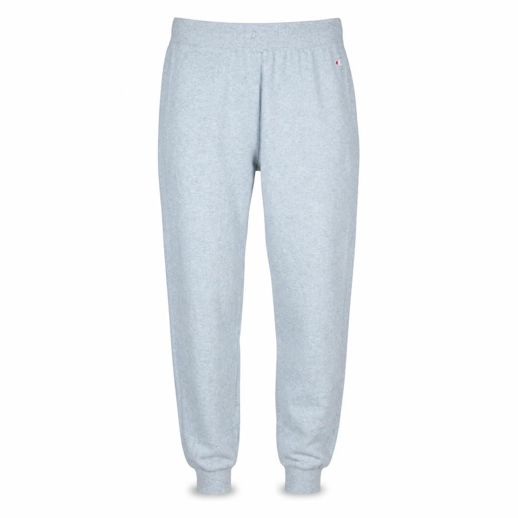 Front view of Champion Men's Grey Medium Sweatpants Elastic Waist Jersey Cotton Blend