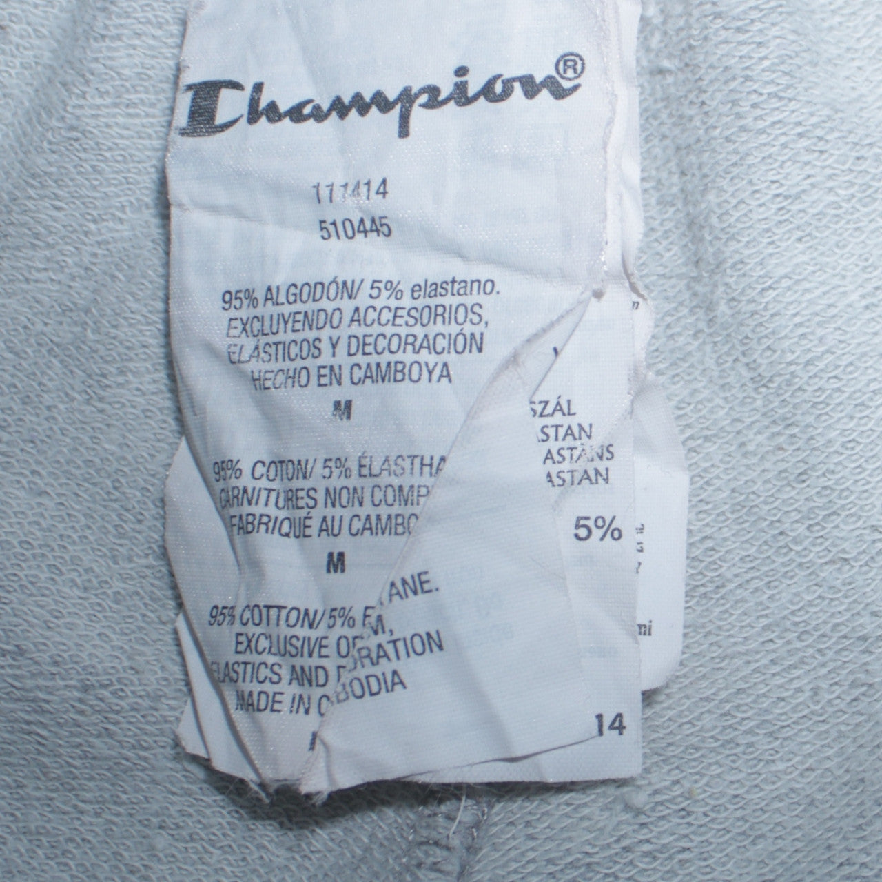 Champion Men's Grey Medium Sweatpants Elastic Waist Jersey Cotton Blend