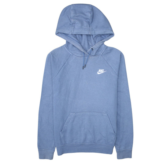 Nike Men's Blue XS Pullover Hoodie with Logo and Drawstring
