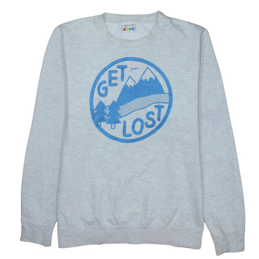hello DODO Men's Grey 'Get Lost' Pullover Sweatshirt M