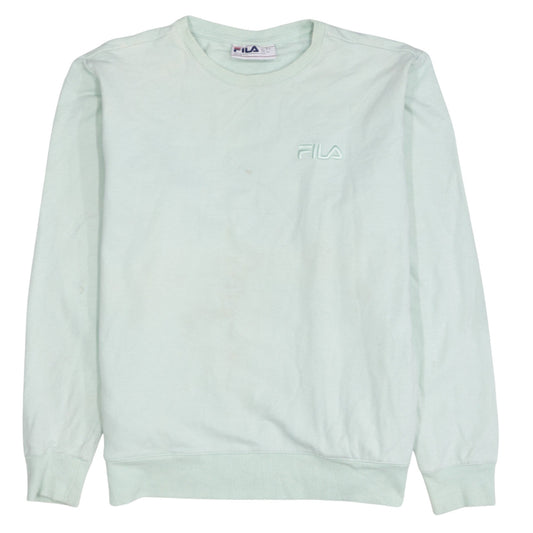 FILA Women's Mint Green Crew Neck Sweatshirt Size L Cotton Casual