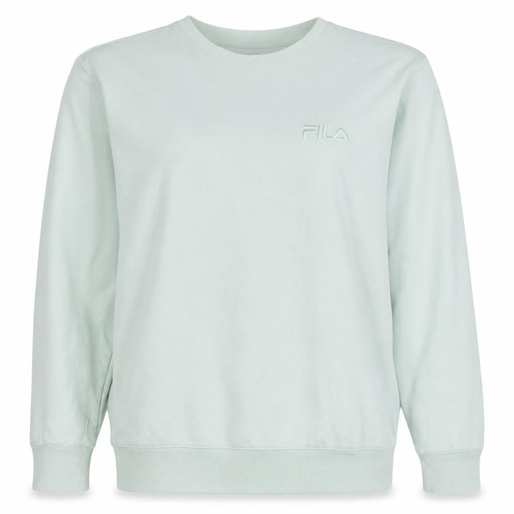 FILA Women's Mint Green Crew Neck Sweatshirt Size L Cotton Casual
