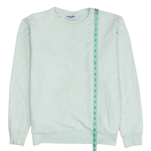 FILA Women's Mint Green Crew Neck Sweatshirt Size L Cotton Casual