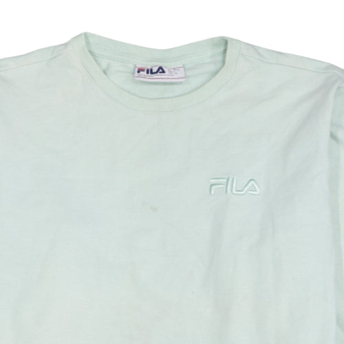 FILA Women's Mint Green Crew Neck Sweatshirt Size L Cotton Casual