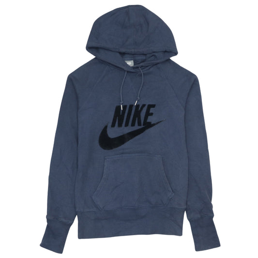 Nike Mens Blue Pullover Hoodie Small Fleece Logo Sportswear