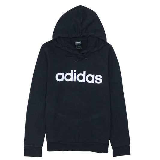 Adidas Women's Black Pullover Hoodie Small 8-10 Logo Print