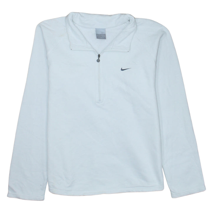 Nike Men's White XL 1/4 Zip Fleece Sweatshirt Lightweight Mock Neck