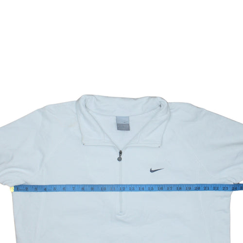 Nike Men's White XL 1/4 Zip Fleece Sweatshirt Lightweight Mock Neck