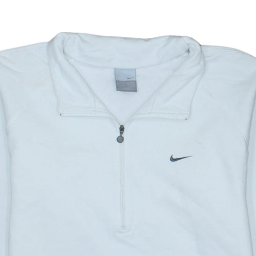 Nike Men's White XL 1/4 Zip Fleece Sweatshirt Lightweight Mock Neck