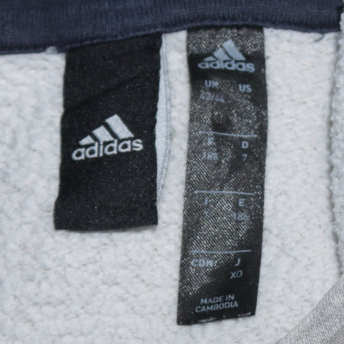 Adidas Mens Grey XL Pullover Hoodie Fleece Sports Sweatshirt