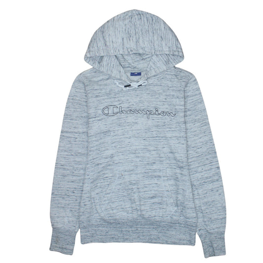 Champion Womens Grey Hoodie Medium Pullover Cotton Blend Logo Sweatshirt