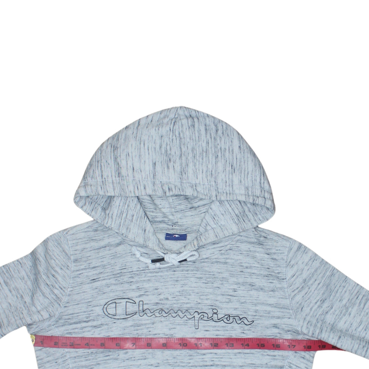 Champion Womens Grey Hoodie Medium Pullover Cotton Blend Logo Sweatshirt