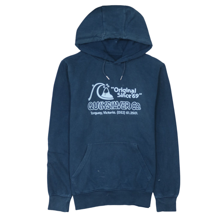 Quiksilver Men’s Blue Pullover Hoodie Small Regular Fit Surf Style