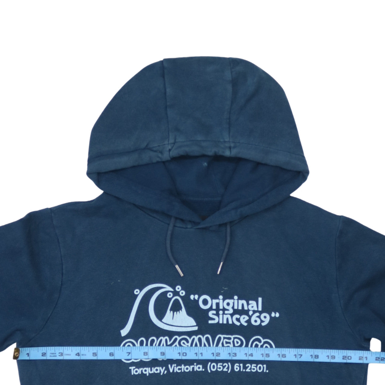 Quiksilver Men’s Blue Pullover Hoodie Small Regular Fit Surf Style