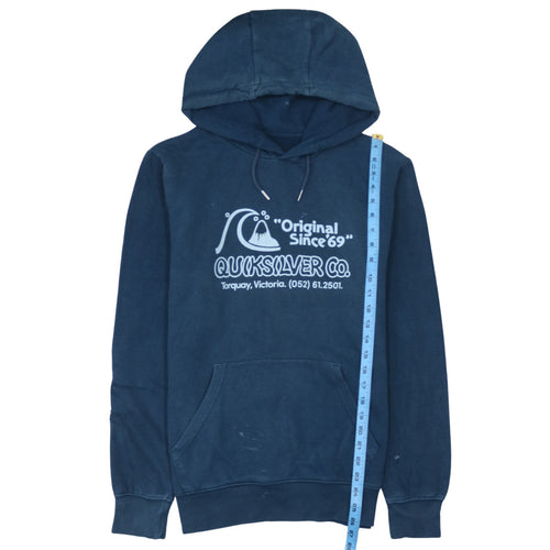 Quiksilver Men’s Blue Pullover Hoodie Small Regular Fit Surf Style