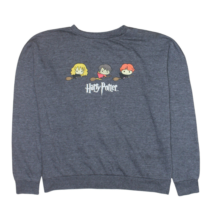 Harry Potter Unisex Adults Grey Sweatshirt L Crew Neck Graphic Print