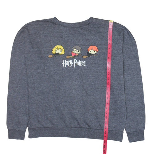 Harry Potter Unisex Adults Grey Sweatshirt L Crew Neck Graphic Print
