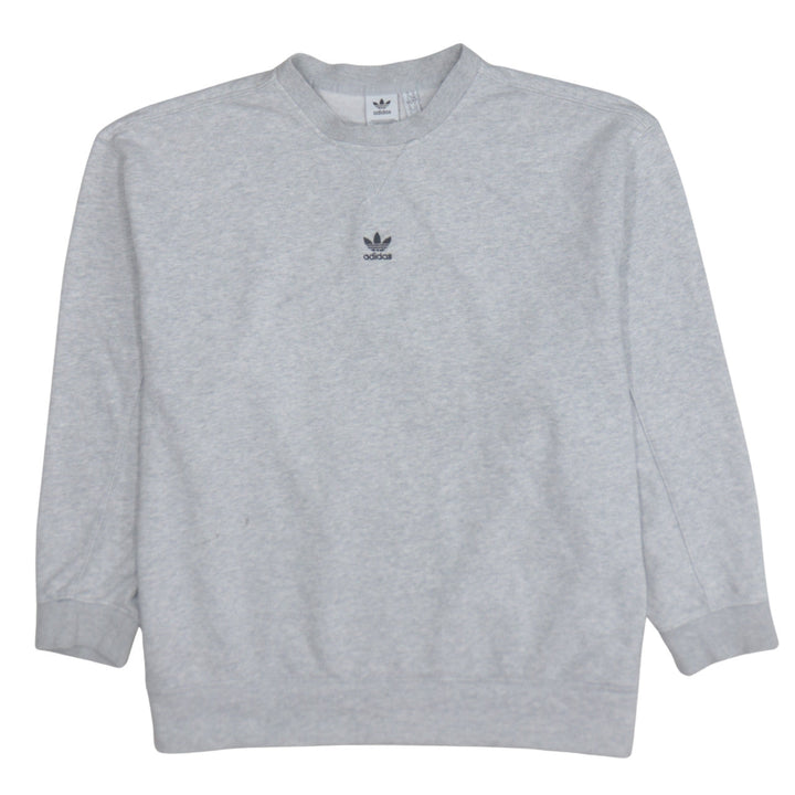 Adidas Women Grey Crew Neck Pullover Sweatshirt Size 14 Regular