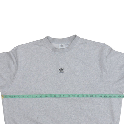 Adidas Women Grey Crew Neck Pullover Sweatshirt Size 14 Regular