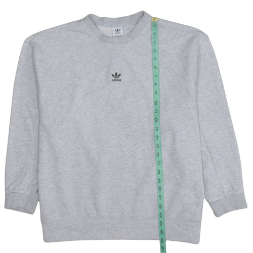 Adidas Women Grey Crew Neck Pullover Sweatshirt Size 14 Regular