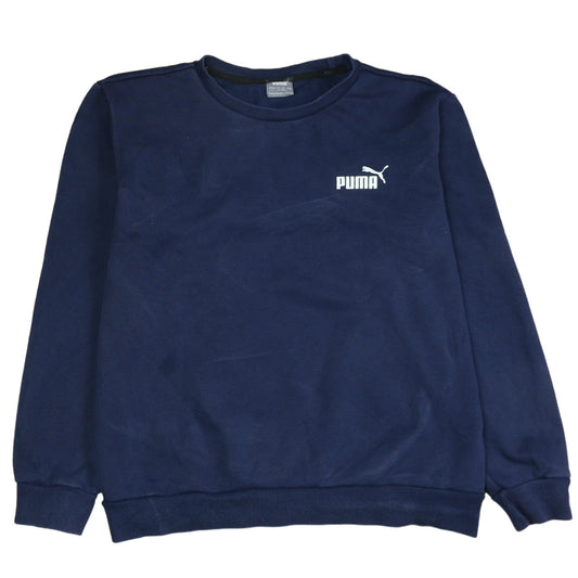 Puma Mens Navy Blue Crew Neck Sweatshirt L Classic Fit
