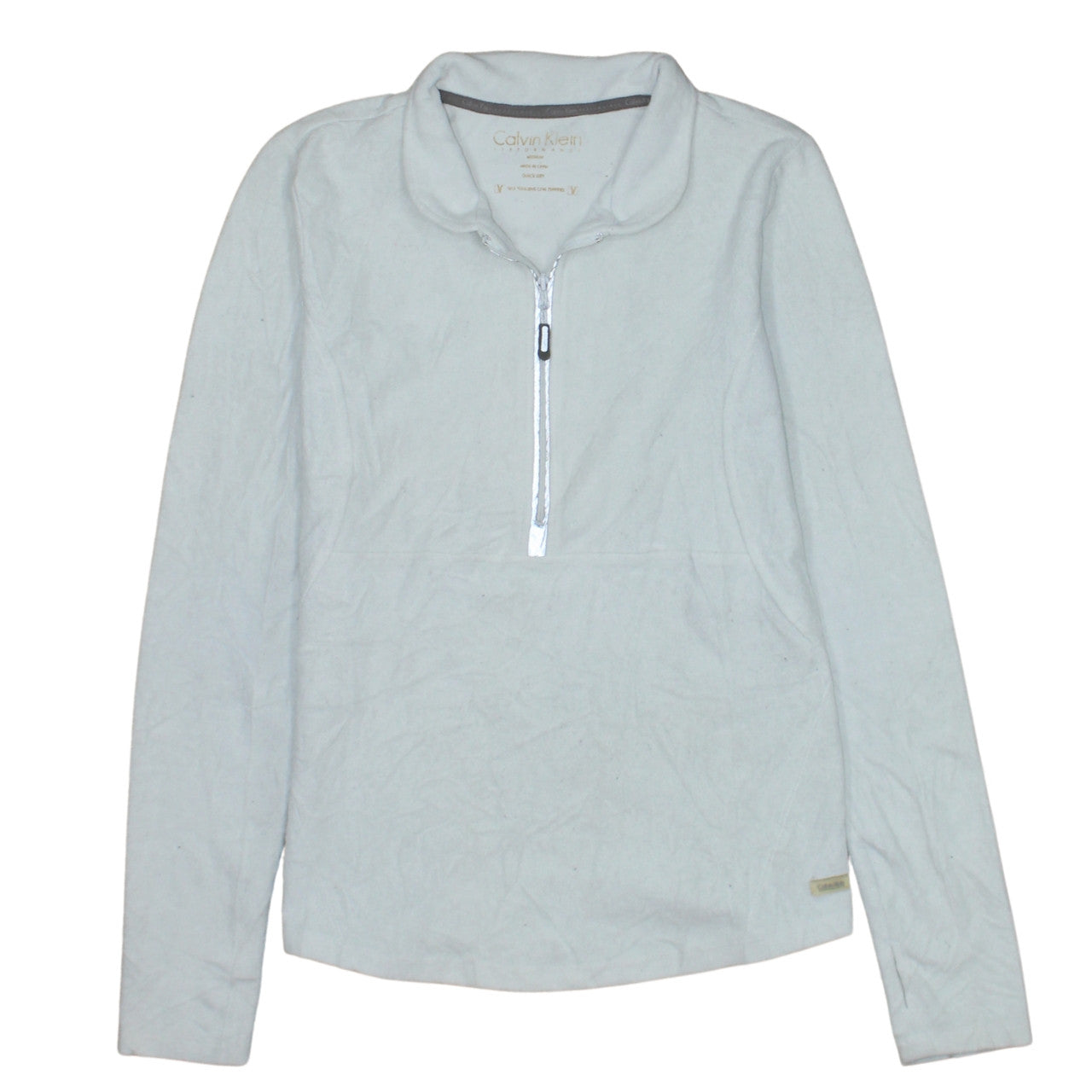 Calvin Klein Performance Men's Grey 1/2 Zip Pullover Sweatshirt Medium Quick Dry
