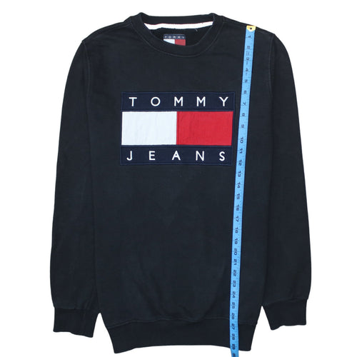Tommy Jeans Men's Black Embroidered Logo Sweatshirt XXL
