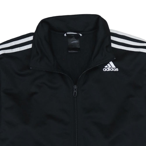 Adidas Men's Black Track Jacket L Full Zip Lightweight Sports Top