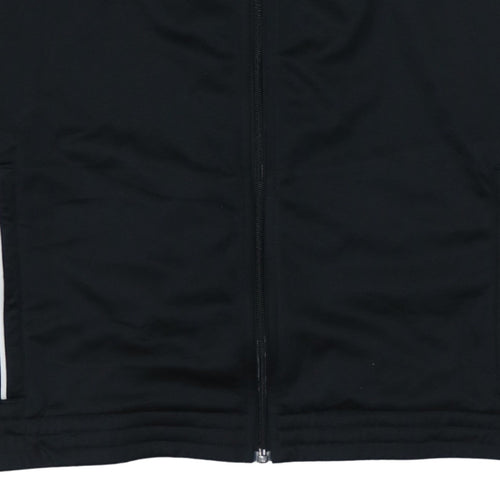 Adidas Men's Black Track Jacket L Full Zip Lightweight Sports Top