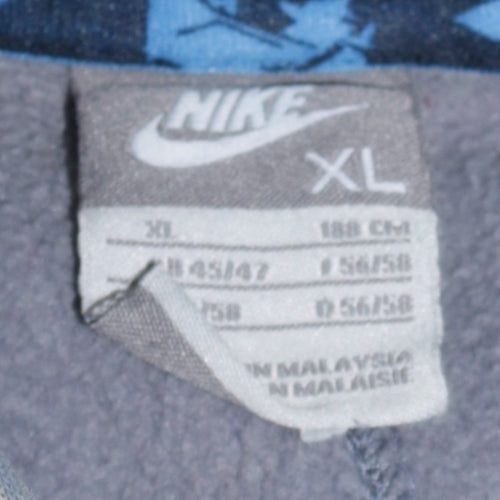 Nike Mens Blue Graphic Print Pullover Hoodie XL